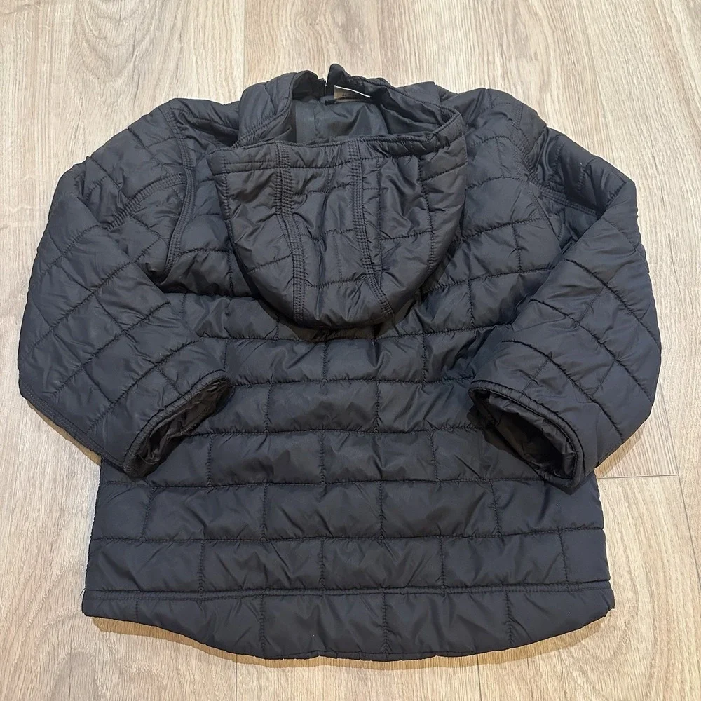 Carhartt Youth Boys Small 7-8 Black Insulated Hooded Puffer Jacket Quilted Nylon